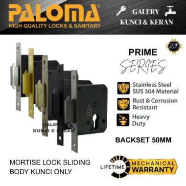 PALOMA MLP 2331 2332 2333 2337 2338 2339 Body Kunci Pintu Sliding Backset 50 MM Prime Series Mortise