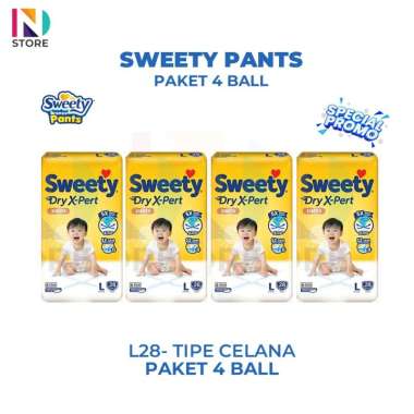 (PROMO KHUSUS) Sweety Pants Dry X-Pert S38 M32 L28 XL24 Paket 4 Ball SWEETY L28 4 BALL