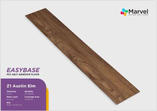 Lantai Vinyl Stiker Lantai Kayu Vinyl 2mm Easybase Marvel