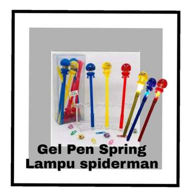 GEL PEN SPRING LAMPU / PULPEN GEL PER LAMPU KARAKTER SPIDERMAN ISI 1