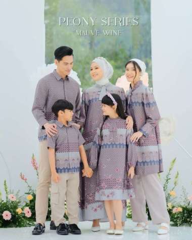 Peony Family Set MauveWIne Mayoutfit l Serambit Lembaran Gamis Koko Varian Based Information Semua U