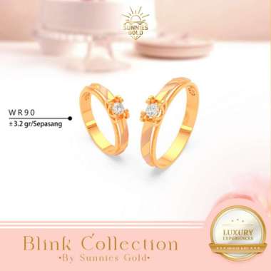 CINCIN TUNANGAN EMAS ASLI KADAR 8K / EMAS KADAR 375 CINCIN WANITA WR 90 14