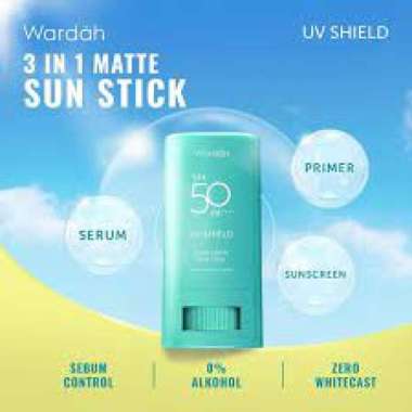Wardah UV Shield Light Matte Sun Stick SPF 50 - Sunscreen Wajah - Sunblok Wajah Plus Primer