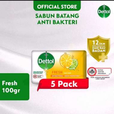 Promo Harga Dettol Bar Soap Fresh per 5 pcs 100 gr - Blibli