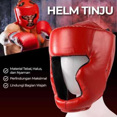 KANXEX Helm Tinju Sanda Pelindung Kepala Adult WSD-2005 Samsak Tinju Knukcle Besi Silat Knekel Kenak