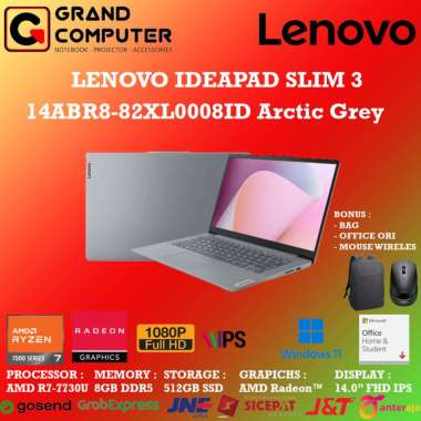 LENOVO IDEAPAD SLIM 3 08ID RYZEN 7-7730U 8GB 512GB 14" FHD WIN 11 OHS