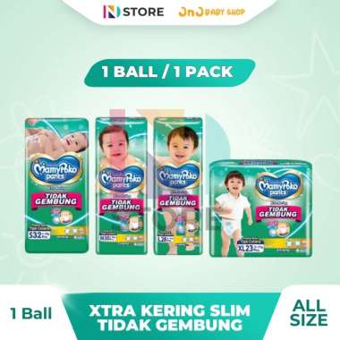MamyPoko Pants Xtra Kering Slim S32/M30/L28/XL23 1 Ball (Tidak Gembung) MPP SLIM-M30 1 BALL