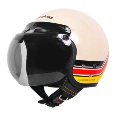 Paket Helm Cargloss CFM Retro Vintage + Visor Bogo BOGO CLEAR