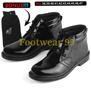 MIVASO sepatu pdh tali 3 pria/paskibra/security/dinas/kerja/tni/polri 40 menkilap