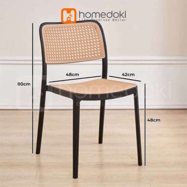 Homedoki kursi makan/ kursi makan minimalis/kursi teras minimalis/kursi belajar TYPE1-Hitam