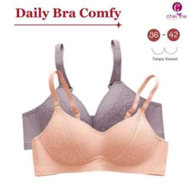 Chelyne BH Spandeks Salur B678 / B1328 Spandeks Pori Full Cup 36/42 Daily Bra Tanpa Kawat Penyangga