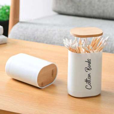 TAMA LIVING Aino Tempat Tusuk Gigi Otomatis Toothpick Cotton Buds Holder Tempat Cotton Buds Cotton B