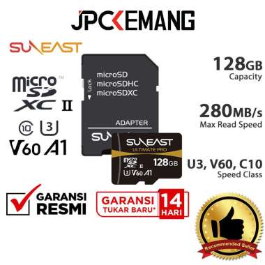 JPC KEMANG Suneast MicroSD 128GB 280MB/s UHS-II V60 Series Ultimate PRO Sun East Micro SD 128 GB Mem