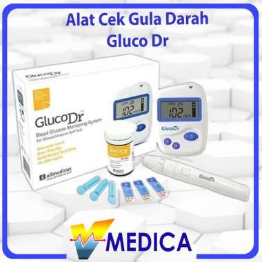 Alat Cek Gula Darah Gluco Dr Bio Sensor+Strip (isi 25pc) Lengkap / Alat Cek Gula Darah