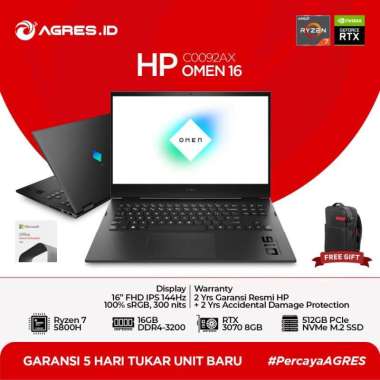 HP OMEN Gaming 16 C0092AX | Ryzen 7 5800H 16GB 512GB RTX3070 W11 + OHS