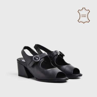 Adorableprojects - Caria Heels Genuine Leather Black - Sepatu Kulit 35