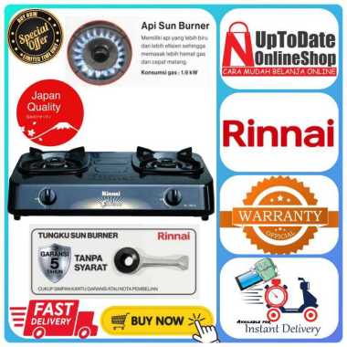 KOMPOR GAS RINNAI RI-302S RI302S 302S 2 TUNGKU CERAMIC SUN BURNER ECONOMIC SERIES RINNAI KOMPOR GAS 