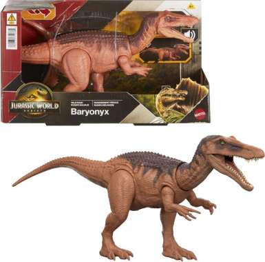Jurassic World Rebirth Wild Roar Baryonyx Dinosaur Toy, Tail Controlled Attack Chomp & Sound JGC79 J