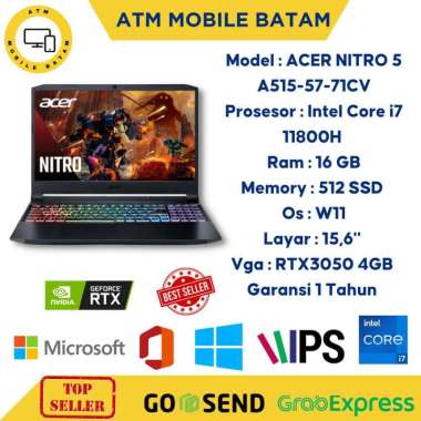 ACER NITRO AN515 57 71CV I7 11800H 16/512GB W11 15,6" RTX3050 4GB