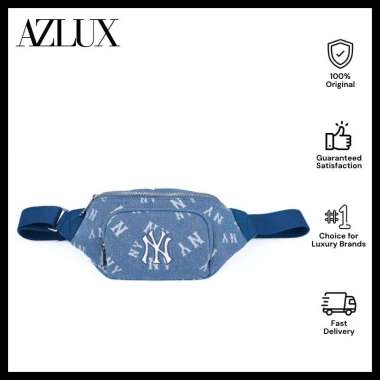Denim Random Monogram New York Yankees Belt Bag Indigo