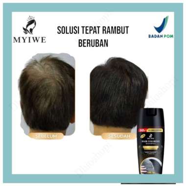 dhio-Myiwe Hair Coloring Shampoo (Hitam) Shampoo Penghitam Rambut & Uban 150ml