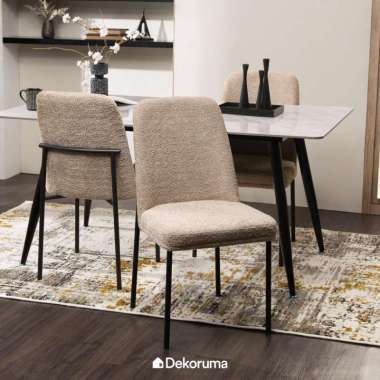 Dekoruma MIYORI Kursi Makan Kain Woven / Kursi Cafe Fabric / Dining and Lounge Chair - Cokelat