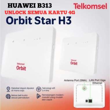 STORE707 Modem Wifi Rumahan Unlock Semua Kartu Huawei B313 Logo Orbit Free Kartu TRI 215GB Setahun T