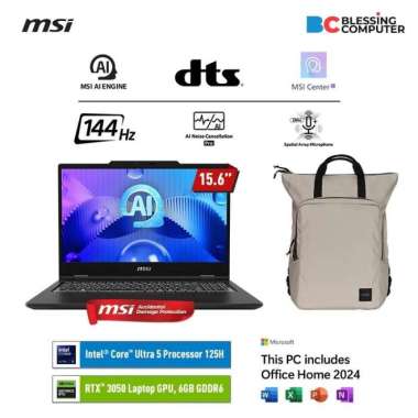 MSI VenturePro 15 AI A1UDXG 023ID Core Ultra 5 125H 16GB 512GB W11 OHS 2024 Solid Gray