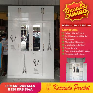 Lemari Pakaian Besi | Lemari Baju 4 Pintu KRS 514A-Karsindo