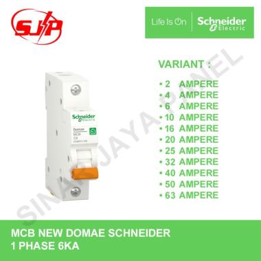 MCB NEW DOMAE SCHNEIDER 1 PHASE 6A 10A 16A 20A 25A 32A 40A 50A 63A ORI ampere 25A