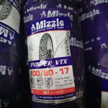 Paketan Ban MIZZLE 100/80-17 POWER VTX TUBETYPE & BAN DALAM