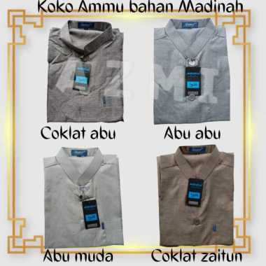 Terbaru Baju Koko Ammu Bahan Madinah Premium Class Limited Edition biru dongker M