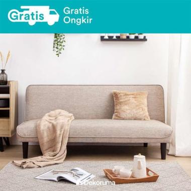 Dekoruma NOBU Sofa Bed Minimalis Kain / Sofabed Ruang Tamu Kain Woven Cream