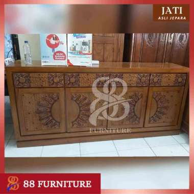 Bufet TV Jati Meja TV Kayu Jati Minimalis 2 meter | Bupet TV Jati