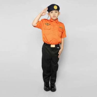 KOSTUM PROFESI ANAK/ SERAGAM BASARNAS/ PAKAIAN ANAK/ BAJU KARNAVAL - 9-10 tahun Orange