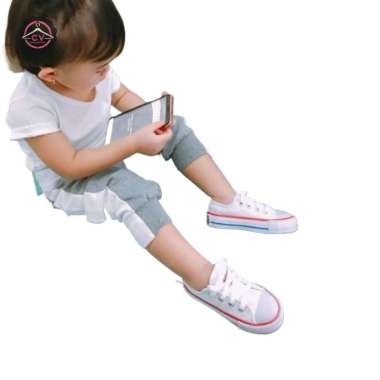 Sepatu Sneakers All Star Anak Warna Putih Sepatu Anak Laki & Sepatu Anak Perempuan 30 putih Tinggi