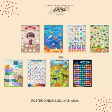 [ DINATA Baby ] POSTER ANAK BESAR & TEBAL | POSTER DINDING GAMBAR EDUKASI ANAK | poster edukasi pend