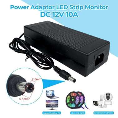 VBS Adaptor Power Supply Converter LED Strip Monitor AC to DC 12V 10A 1210 Laptop Portable Ac Aki Ke