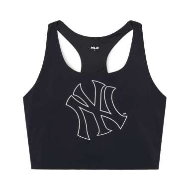 MLB NY Yankees Basic Big Logo Bra Cropped Top Black S Black