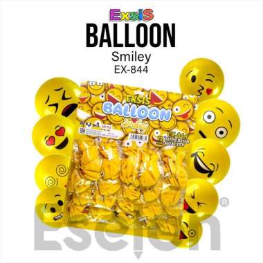 Balon Renteng Exsis Smiley 12inci isi 5pcs - EX844