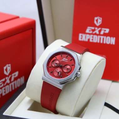 JAM TANGAN WANITA EXPEDITION E6816 RED SILVER. ORIGINAL