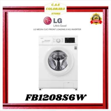 MESIN CUCI LG FB1208S6W MESIN CUCI FRONT LOADING 8 KG INVERTER FB1208 1208S6B MESIN CUCI LG FRONT LO