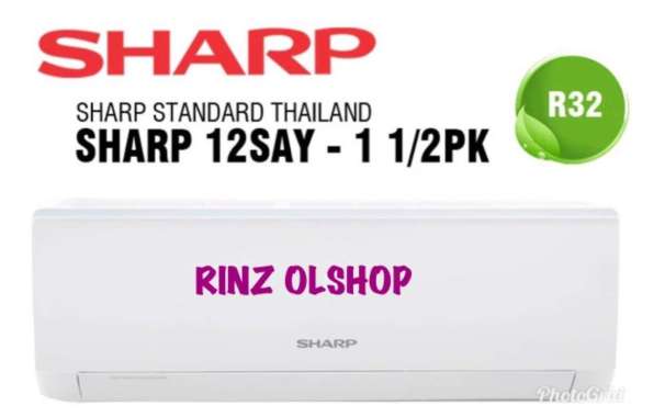Ah-12Say Ac Split Sharp 1 1/2Pk Standard Thailand New 12Say R32 Terbaik