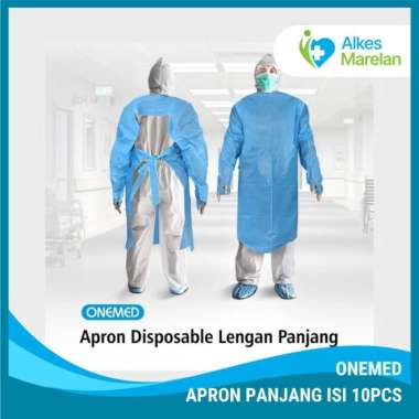 ONEMED - Apron Disposable Lengan Panjang isi 10 Pcs / Apron Plastik