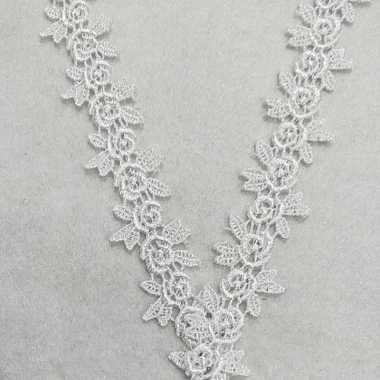 Renda Bordir Bunga Lebar 2cm METERAN Putih