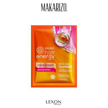 [Makarizo] Hair Energy Fibertherapy Hair dan Scalp Creambath Sachet Royal Jelly 60 ml