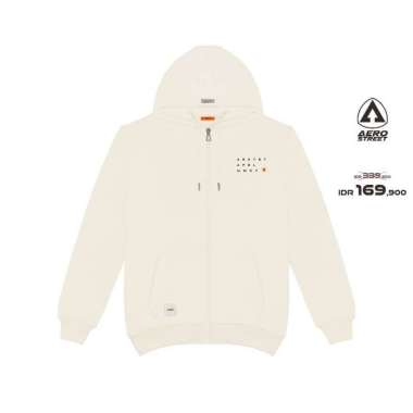 Aerostreet Hoodie Zipper Nevio Krem Sweater Jumper CCBAA M