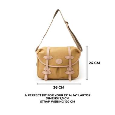 Supervice - - Bag - Tas Selempang Pria Manhattan Postman Bag Kanvas Natural