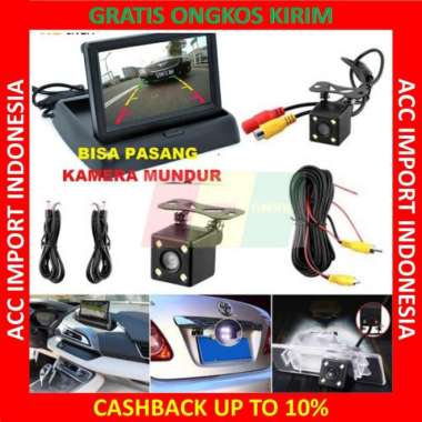 Paket Monitor TFT Kamera Mundur Parkir Mobil Kabel CCD Rear Car Camera