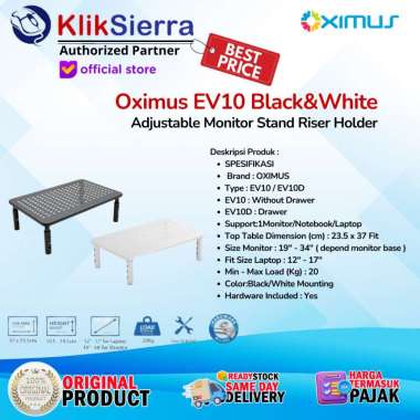 OXIMUS EV10 Laptop Monitor Stand Riser Alas Meja Monitor Laptop Black